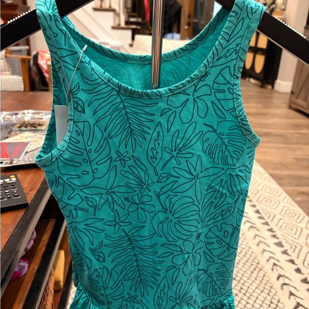 Cat & Jack Teal Leaf Print Tank Top